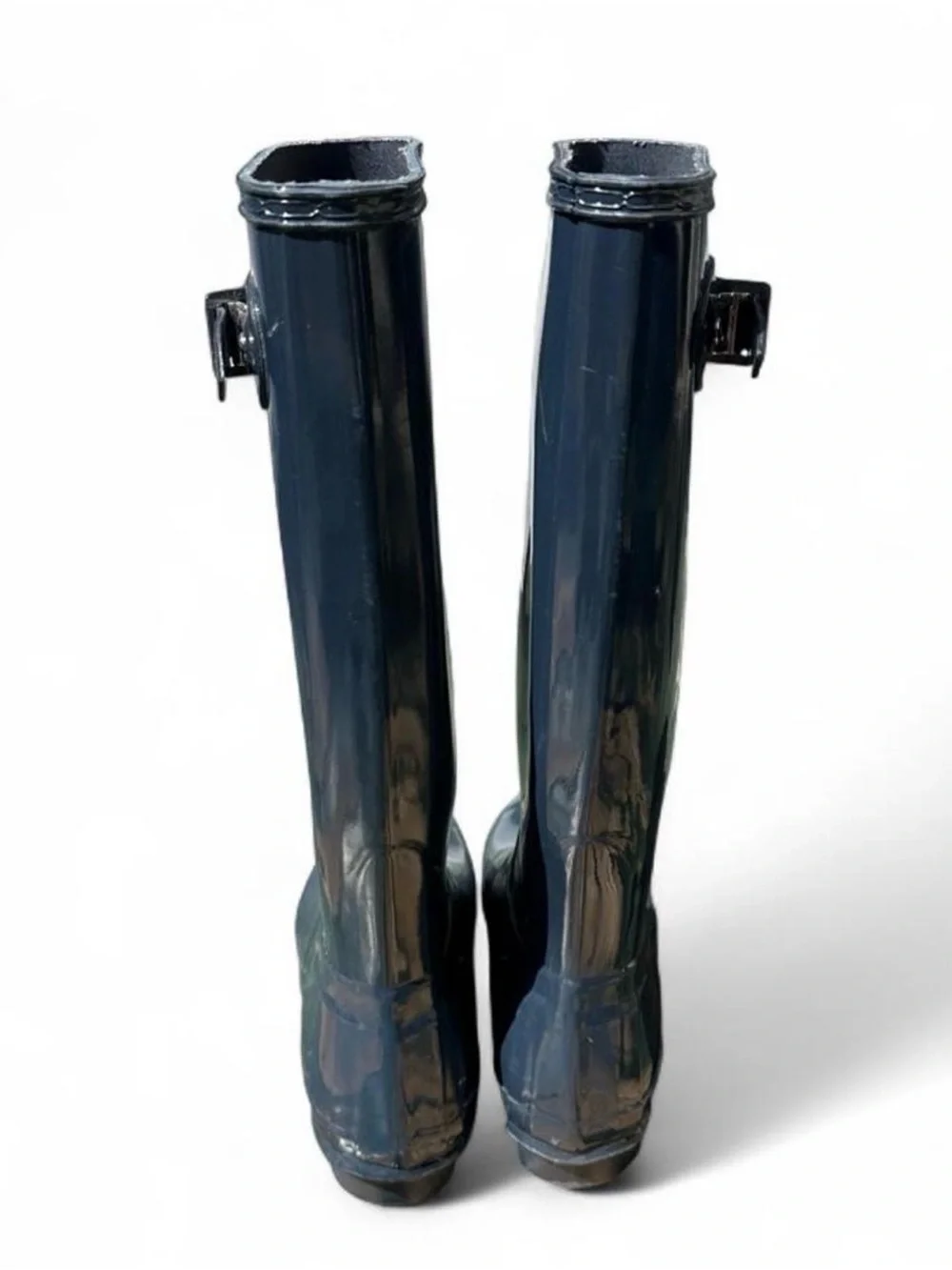 Hunter Original Tall Gloss Waterproof Rain Boots Navy Blue Size US 7